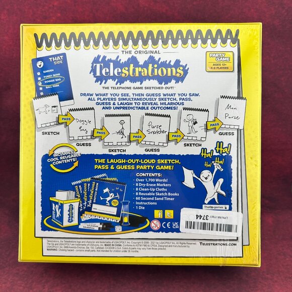 TELESTRATIONS FAMILY BOARD GAME TELEPHONE DRAW SKETCH NEW SEALED USA OPOLY - Picture 2 of 5